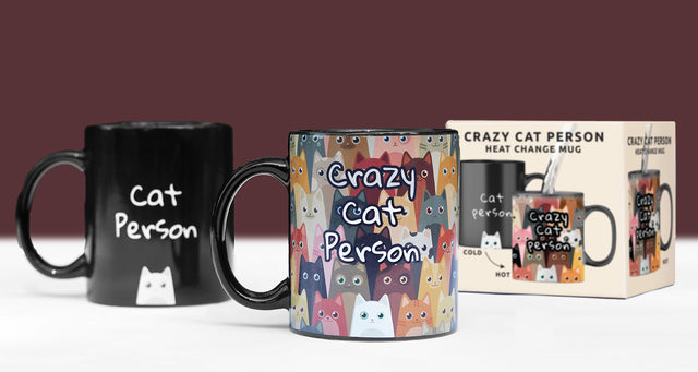 Crazy Cat Person Heat Change Mug
