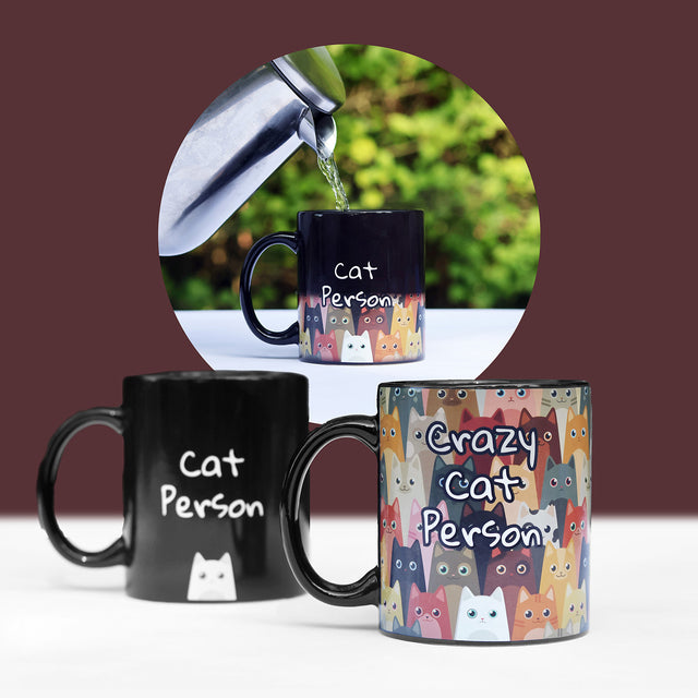 Crazy Cat Person Heat Change Mug
