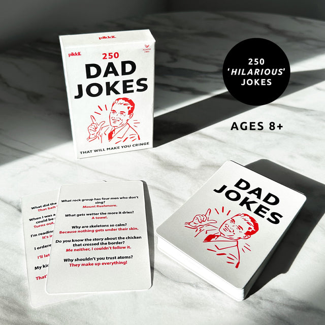Dad Jokes by Pikkii Box Contains 250 Jokes, Suitable for Ages 8+