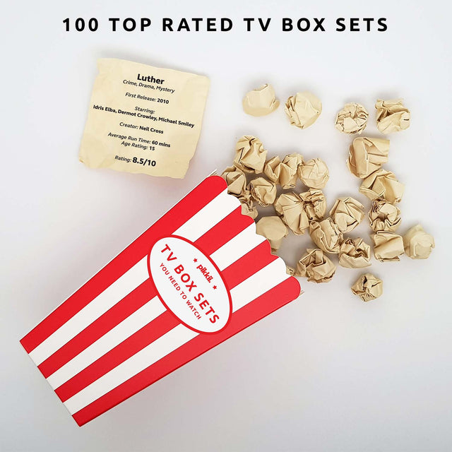 Pikkii TV Box Set Popcorn Bucket List - Spilled Popcorn Pieces With Luther Details