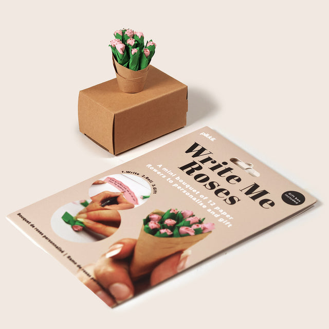 Write Me Roses Personalised Bunch of mini Paper Flowers with gift box by Pikkii