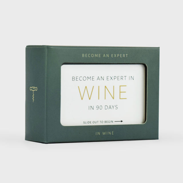 Become an expert in wine in 90 days slide box by Pikkii on grey background