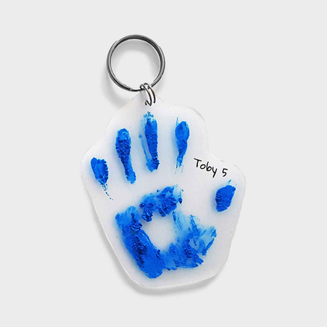 Blue Pikkii Hand Print Shrink Keyring