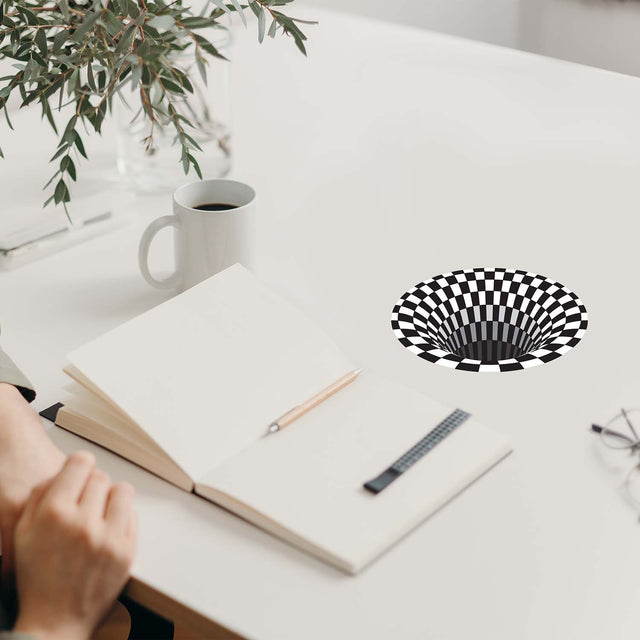 Optical Illusion Hole Glasses Cloth by Pikkii on Desk
