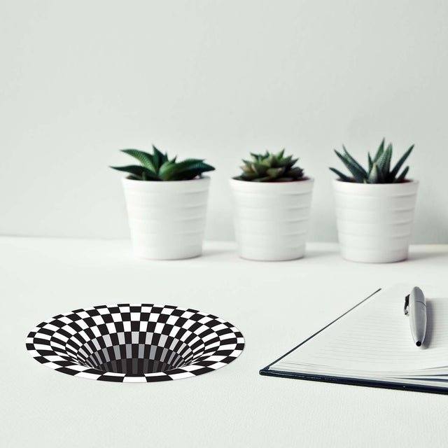 Optical Illusion Hole Glasses Cloth by Pikkii on Desk