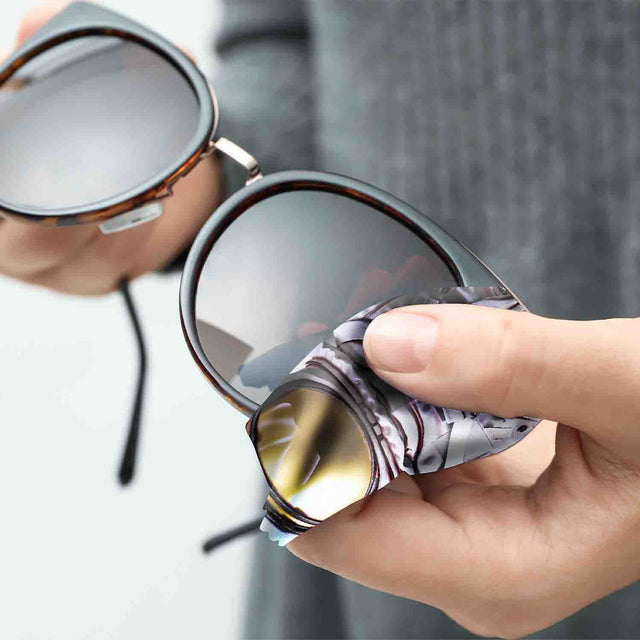 Pikkii Fun Microfiber Cloth - Astronaut Cloth Being Used On Sunglasses