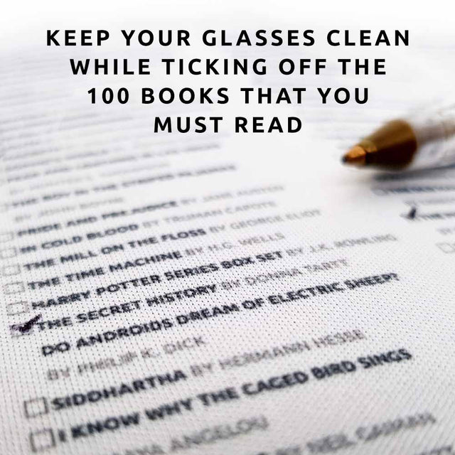 Pikkii - Book Bucket List Microfiber Cloth - Close Up Of List