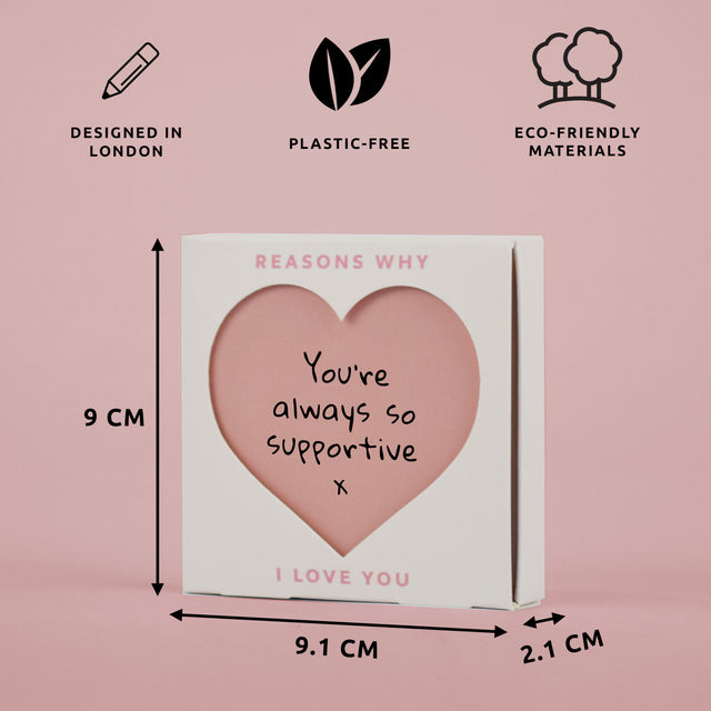 Reasons why I love you slide box by Pikkii dimensions and material details