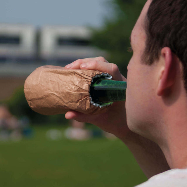 Man drinking beer with Bum Bag Drinks Cooler 