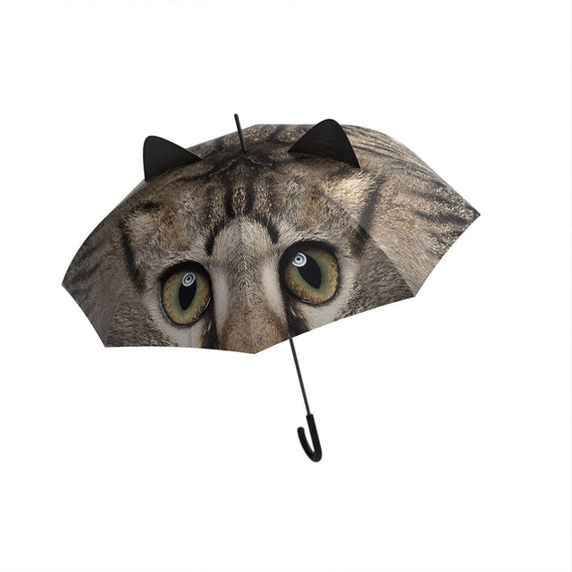 Pikkii Cat Umbrella open over white background