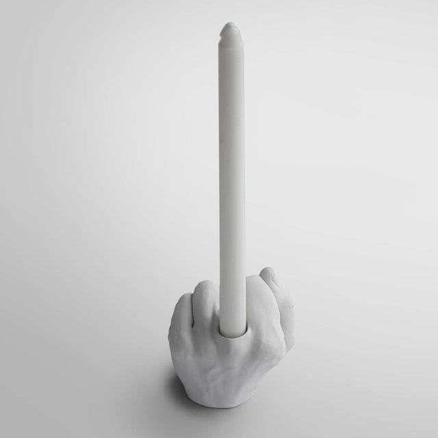 Pikkii Middle Finger Candle Holder on White background