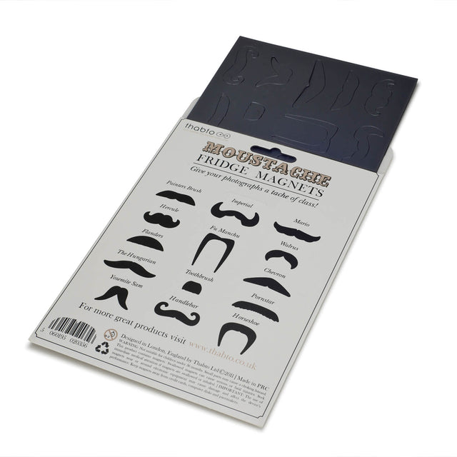 Pikkii Moustage Magnets packaging from back on white background