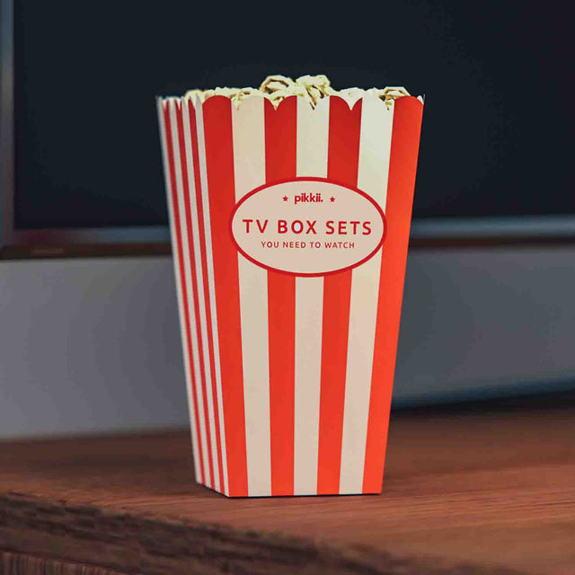 Pikkii TV Box Set Popcorn Bucket List on TV counter