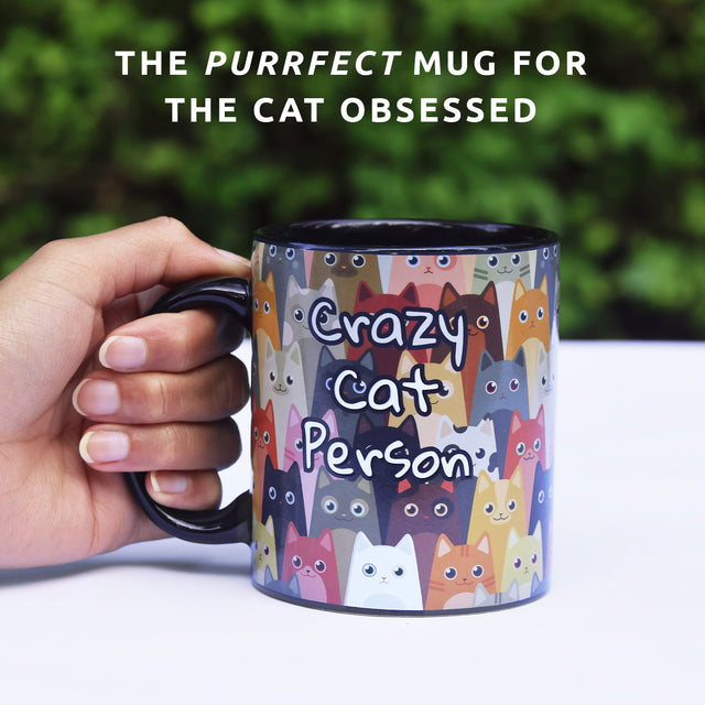 Crazy cat person mug by Pikkii - the purrfect mug for the cat obsessed