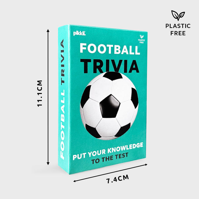 Football Trivia Cards by Pikkii Packaging Dimensions, Sustainable and Plastic-Free