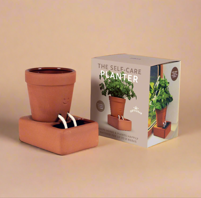 The Self Care Planter Self-watering terracotta Plant Pot with gift box