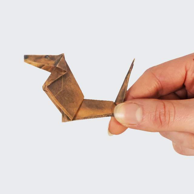 Origami dachshund Sausage Dog Paper Pup by Pikkii