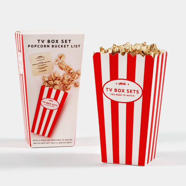Pikkii TV Box Set Popcorn Bucket List with Packaging