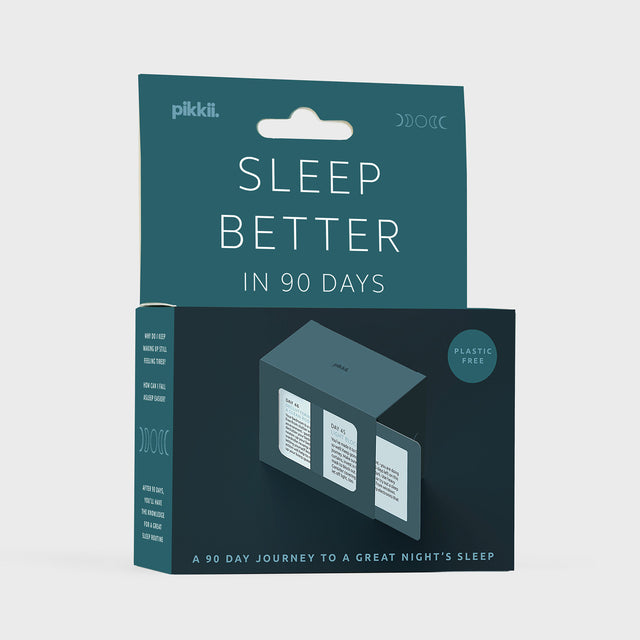 Sleep better in 90 days slide box by Pikkii packaging front on grey background