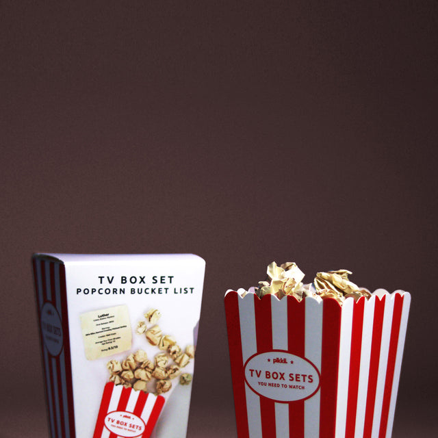 TV Box Set Popcorn Bucket List by Pikkii Gifts Under £10 Collection