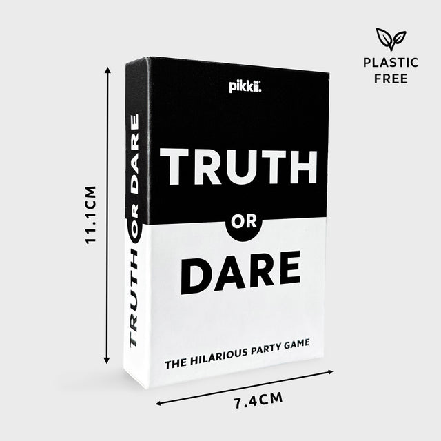 Truth or Dare Playing Cards by Pikkii Packaging Dimensions - Plastic-Free