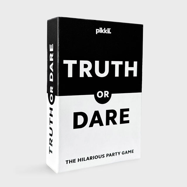 Truth or Dare Playing Cards by Pikkii Front of Packaging on Grey Background