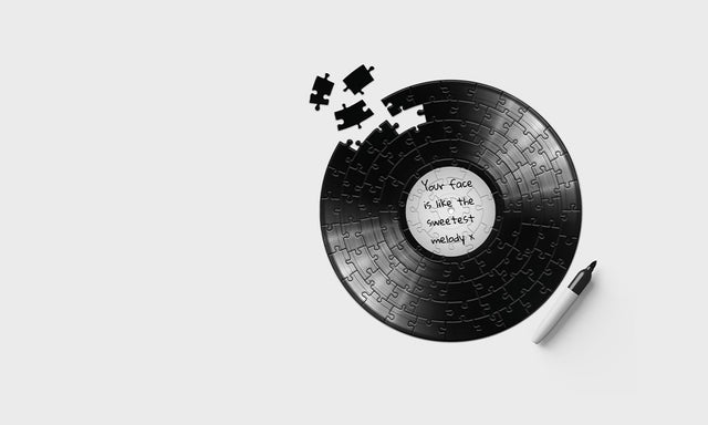Vinyl record personalised jigsaw puzzle gift by Pikkii