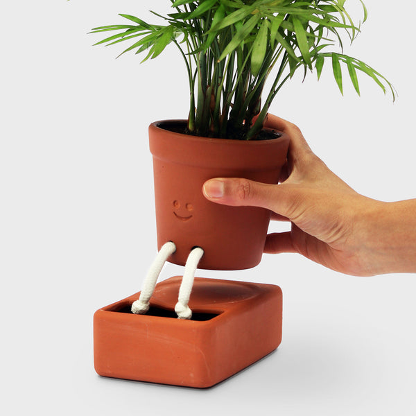 self watering terracotta planter Self Care Planter