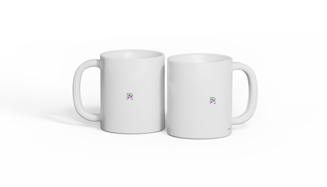 Two Broken Image Mugs on a white background PNG image