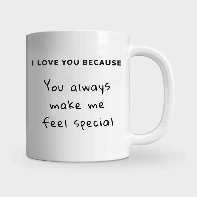 Pikkii - I Love You Because Mug and Pen - You Always Make Me Feel Special 