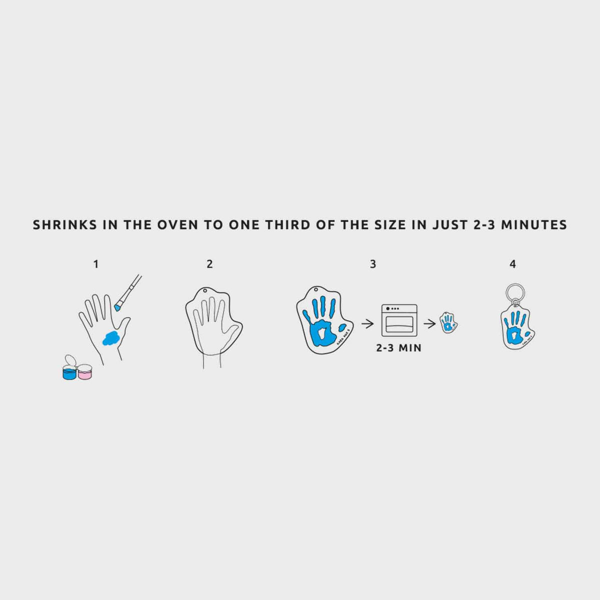 DIY Shrink Hand Print Keyring Craft Kit | Sweet Personalised Gift Idea ...