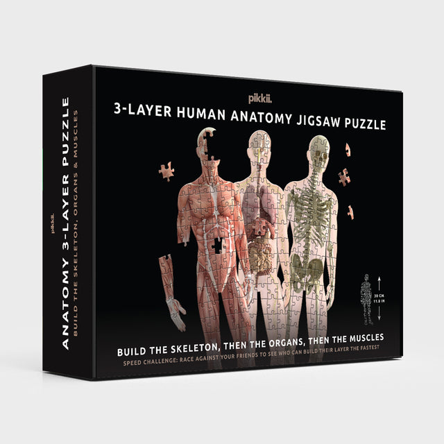 Human Anatomy Layer Jigsaw Puzzle by Pikkii - Back of Packaging on Grey Background