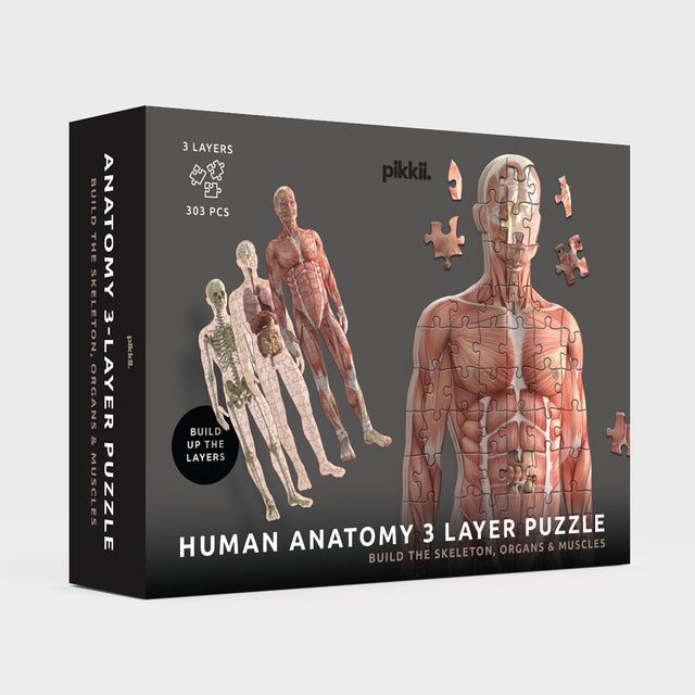Human Anatomy Layer Jigsaw Puzzle by Pikkii - Front of Packaging on Grey Background