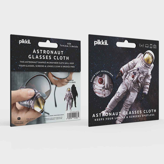 Pikkii Fun Microfiber Cloth - Astronaut Front and Back Packaging