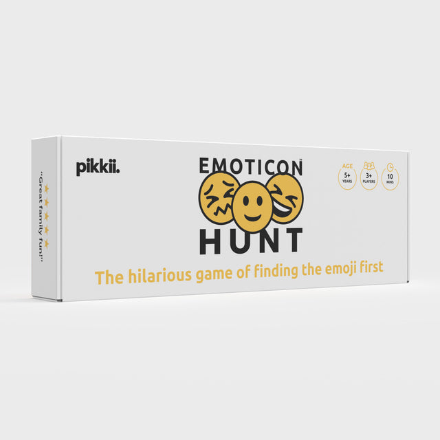 Emoticon Hunt by Pikkii Packaging Front on Grey Background