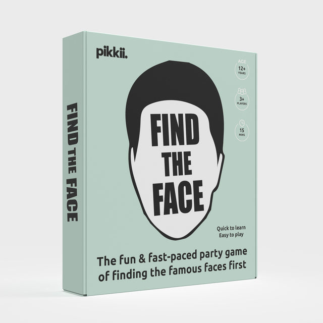 Find The Face Game by Pikkii Packaging Front on Grey Background
