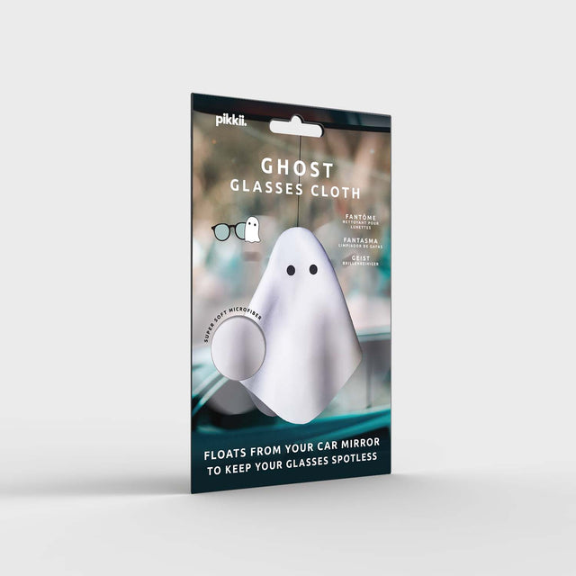 Ghost Glasses Cloth by Pikkii Packaging Front on Grey Background