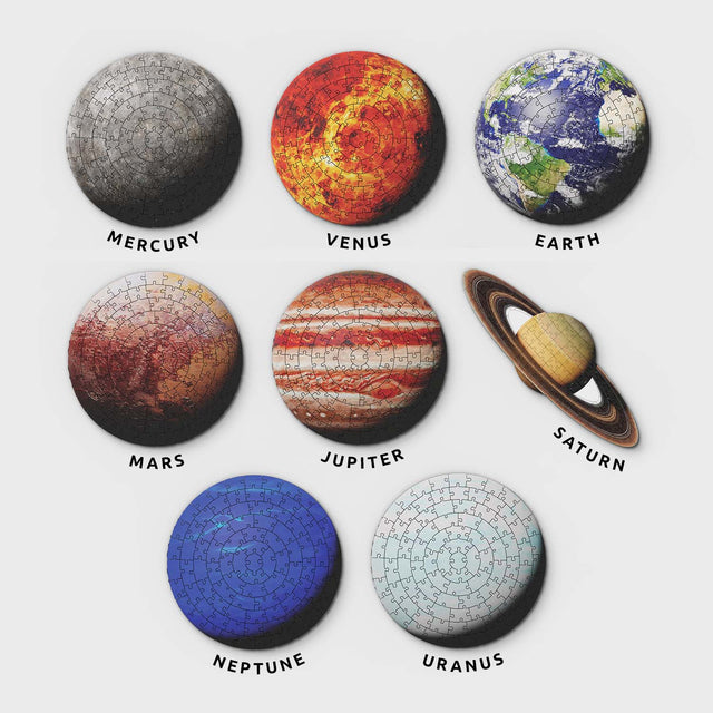 Pikkii Planets Jigsaw Puzzle Planets and Names - Mercury, Venus, Earth, Mars, Jupiter, Saturn, Neptune, Uranus