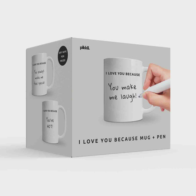 Pikkii - I Love You Because Mug and Pen - Front of Packaging