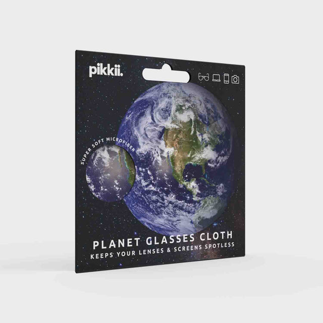Pikkii Fun Microfiber Cloth - Planet Earth - Front of Packaging