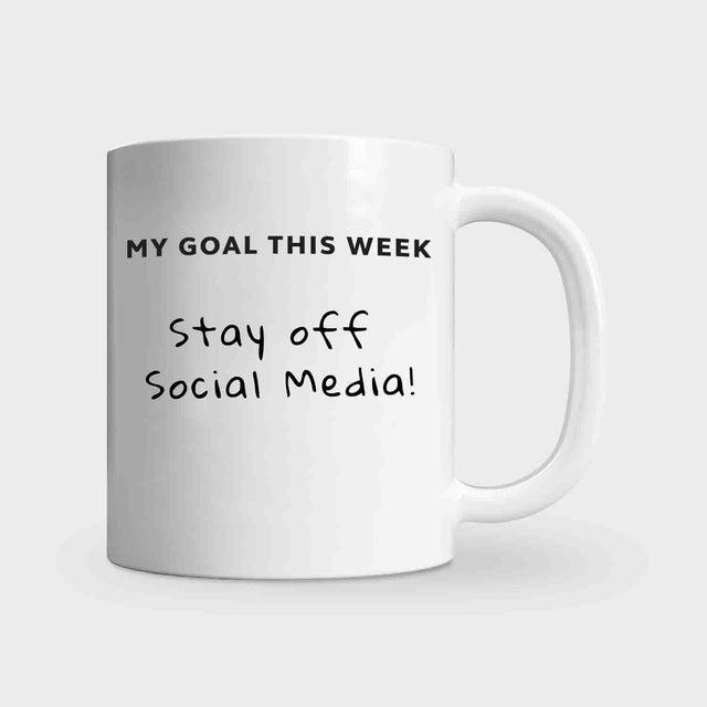 Pikkii - My Goal This Week Mug + Pen - Stay Off Social Media