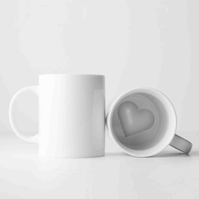Pikkii - Surprise Heart Mug - Reveals a Loving Surprise - Empty Mug Showing Heart