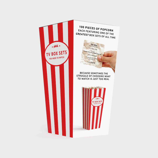 Pikkii TV Box Set Popcorn Bucket List - Back of Packaging