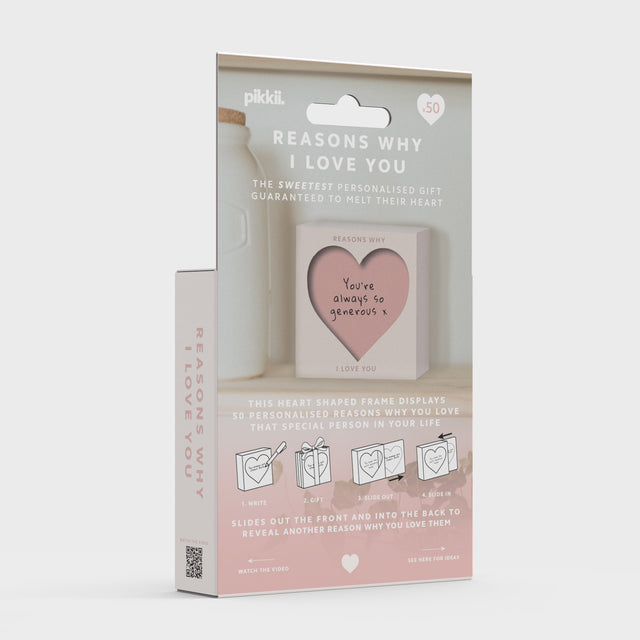 Reasons why I love you slide box by Pikkii packaging back