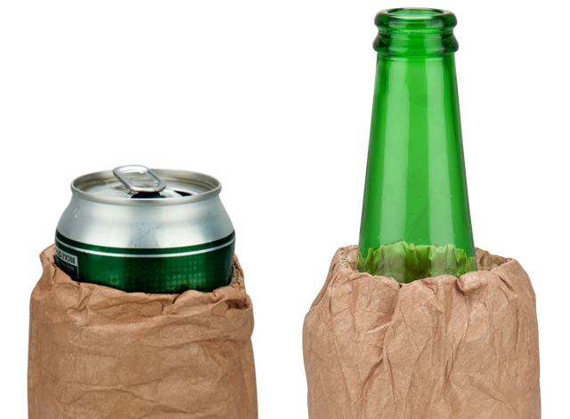 BUM BAG Brown Paper Bag Tyvek Bottle and Can Drinks Cooler PNG