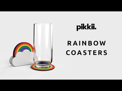Video showing rainbow coasters in use