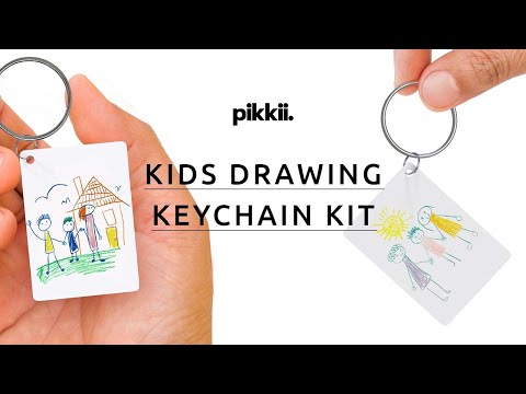 Video of Child Drawring on shrink keyring drawring by Pikkii
