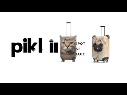 Pikkii Promotional video animal luggage covers funny video in airport luggage conveyor Pug & Cat Luggage Covers by Pikkii