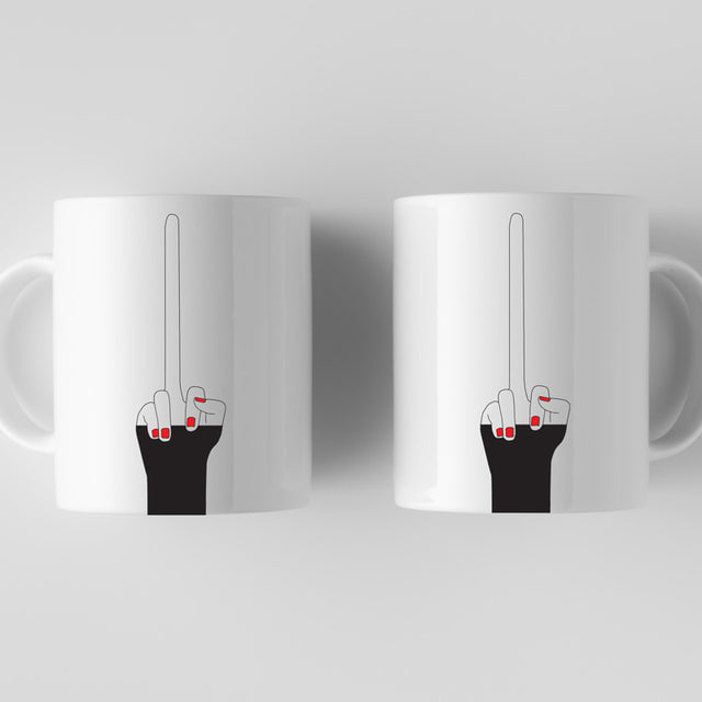 Long Middle Finger Mug Front and Back