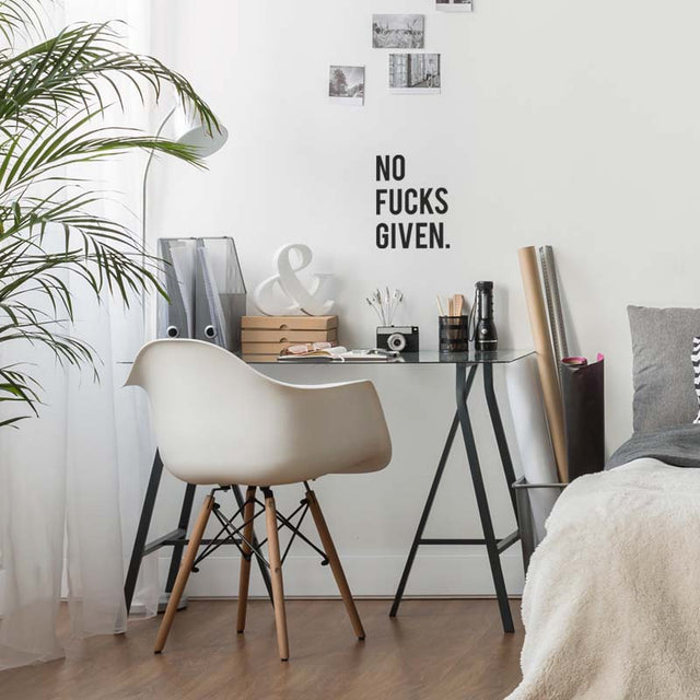 No Fucks Given Wall Decal in office